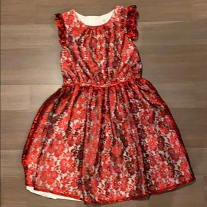 Girls red lace dress